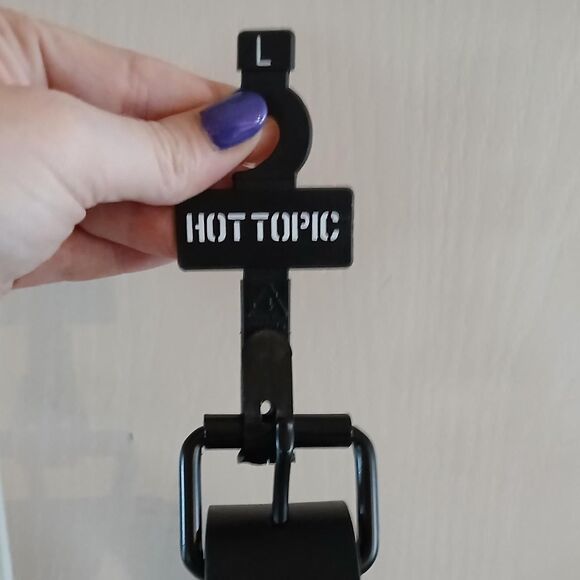 NWOT Unisex Hot Topic black leather belt chain studded details L Goth Punk Emo
